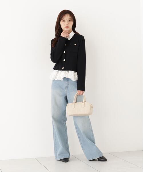 PROPORTION BODY DRESSING(プロポーションボディドレッシング)の「シルク混カーディガン / 1216274900(カーディガン/ボレロ・レディース・ライトグリーン/ブラック/ホワイト系その他・FREE)」の6枚目の写真