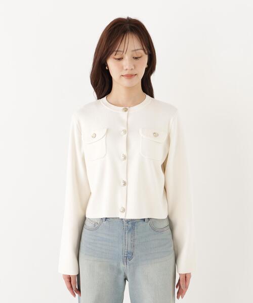 PROPORTION BODY DRESSING(プロポーションボディドレッシング)の「シルク混カーディガン / 1216274900(カーディガン/ボレロ・レディース・ライトグリーン/ブラック/ホワイト系その他・FREE)」の20枚目の写真
