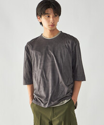 COMME CA ISM（コムサイズム）の「スエードタッチジャージ 五分袖Tシャツ（Tシャツ/カットソー）」