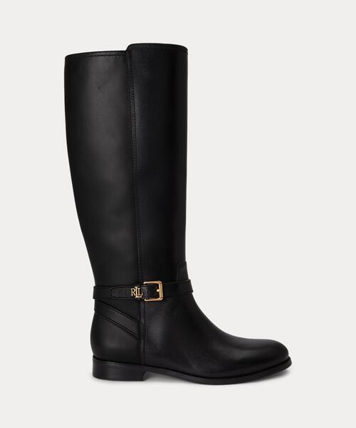 LAUREN RALPH LAUREN(ローレン ラルフ ローレン)の「Brooke II カーフスキン トール ブーツ(ブーツ・レディース・ブラック系1・5.5B/6.5B/7.5B)」の1枚目の写真