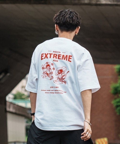 Leyline(レイライン)の「【Leyline】Fujin raijin tee(Tシャツ/カットソー・メンズ・ブラック/ホワイト・X-LARGE/LARGE)」の1枚目の写真