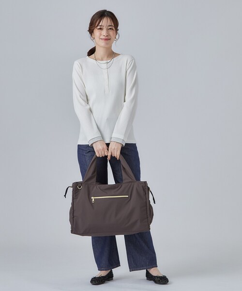 SHOO・LA・RUE(シューラルー)の「【撥水】サイドドロストビッグトートバッグ(トートバッグ・レディース・グレー/ブラック/ダークブラウン・00)」の9枚目の写真
