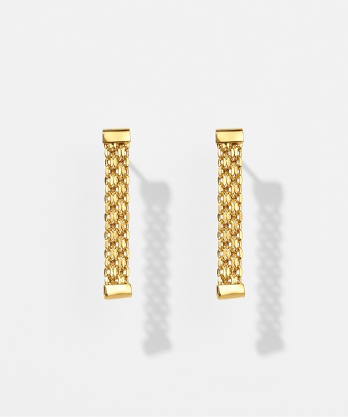Jewel closet by L&Co.(ジュエルクローゼットバイエルアンドコー)の「K18 ビスマルク チェーン ピアス(S)(ピアス(両耳用)・レディース・イエローゴールド・FREE)」の1枚目の写真