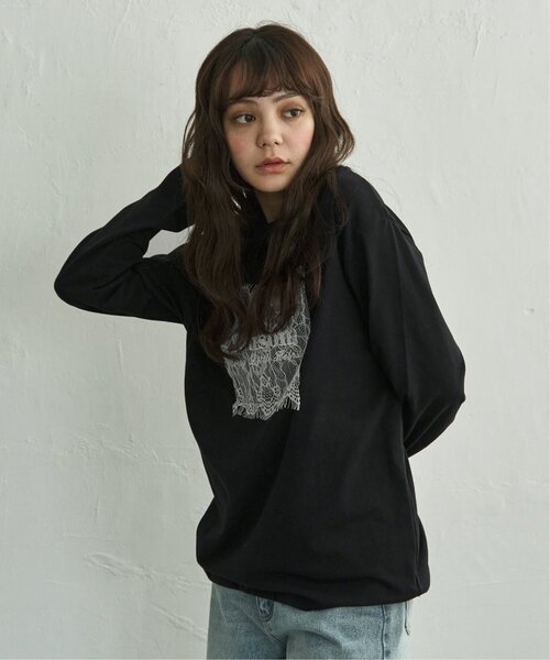 notch.(ノッチ)の「レースロゴ刺繍ロンT(Tシャツ/カットソー・レディース・ホワイト/チャコール・M)」の10枚目の写真