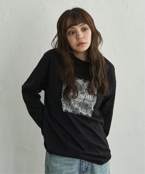 notch.(ノッチ)の「レースロゴ刺繍ロンT(Tシャツ/カットソー・レディース・ホワイト/チャコール・M)」の11枚目の写真