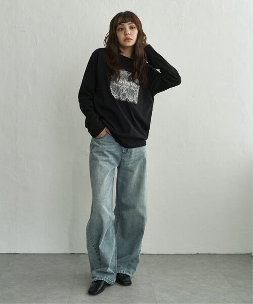 notch.(ノッチ)の「レースロゴ刺繍ロンT(Tシャツ/カットソー・レディース・ホワイト/チャコール・M)」の13枚目の写真