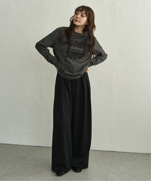 notch.(ノッチ)の「レースロゴ刺繍ロンT(Tシャツ/カットソー・レディース・ホワイト/チャコール・M)」の17枚目の写真