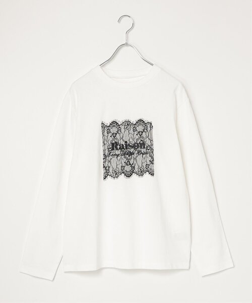 notch.(ノッチ)の「レースロゴ刺繍ロンT(Tシャツ/カットソー・レディース・ホワイト/チャコール・M)」の19枚目の写真