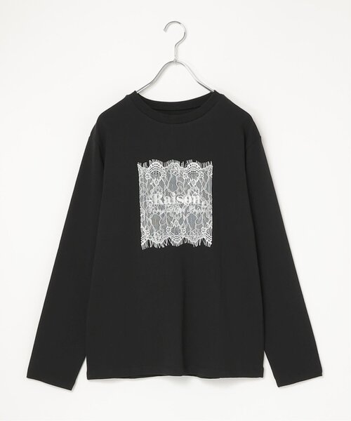 notch.(ノッチ)の「レースロゴ刺繍ロンT(Tシャツ/カットソー・レディース・ホワイト/チャコール・M)」の21枚目の写真