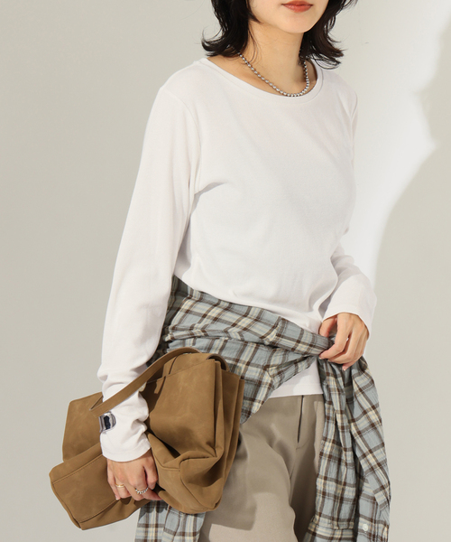 JOURNAL STANDARD(ジャーナルスタンダード)の「《新色あり/追加》ベアテレココンパクト ロングスリーブ プルオーバー(Tシャツ/カットソー・レディース・ホワイト系その他/ブラウン/ブラック/ホワイト・FREE)」の13枚目の写真