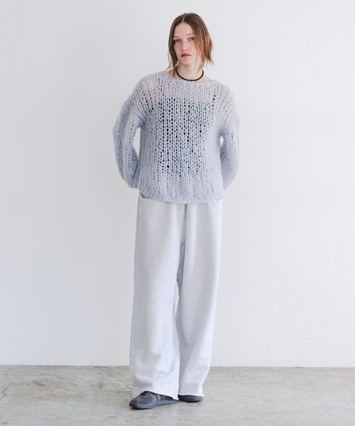 URBAN RESEARCH(アーバンリサーチ)の「モヘヤルーズハンドニット(ニット/セーター・レディース・ブラウン/オフホワイト/ライトブルー・FREE)」の8枚目の写真