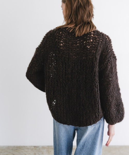 URBAN RESEARCH(アーバンリサーチ)の「モヘヤルーズハンドニット(ニット/セーター・レディース・ブラウン/オフホワイト/ライトブルー・FREE)」の15枚目の写真