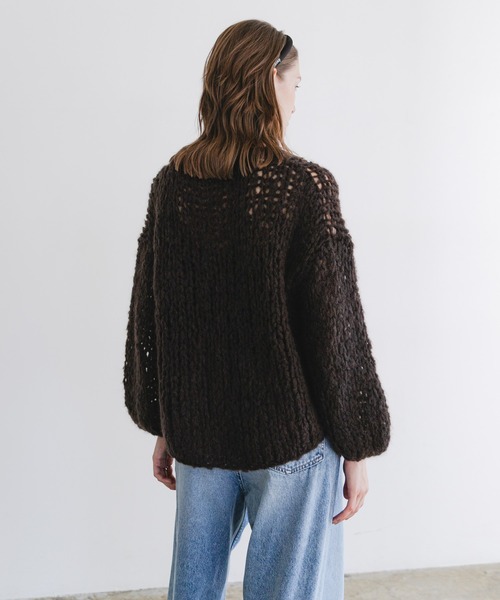 URBAN RESEARCH(アーバンリサーチ)の「モヘヤルーズハンドニット(ニット/セーター・レディース・ブラウン/オフホワイト/ライトブルー・FREE)」の16枚目の写真
