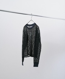 【 nap / ナップ 】 Contrast Lace Crew Top / コントラスト レース クルー トップ　IFI