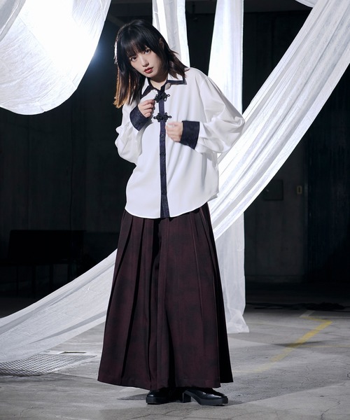 Ellno Loset(エルノロゼット)の「チャイナジャガードシャツ(シャツ/ブラウス・メンズ・ブラック/ブルーグリーン/オフホワイト/ブルーグレー・MEDIUM/SMALL/LARGE)」の9枚目の写真