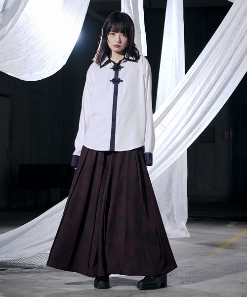 Ellno Loset(エルノロゼット)の「チャイナジャガードシャツ(シャツ/ブラウス・メンズ・ブラック/ブルーグリーン/オフホワイト/ブルーグレー・MEDIUM/SMALL/LARGE)」の10枚目の写真
