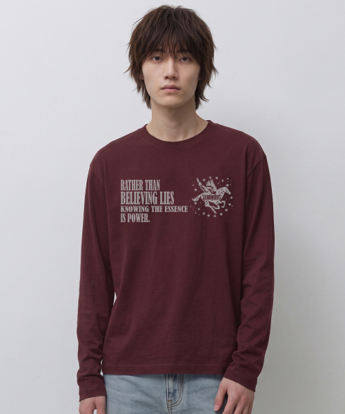 VANNWORKS(バンワークス)の「DARK HORSE クロップ長袖Tシャツ (VLS0229) バーガンディ(Tシャツ/カットソー・レディース・その他・LARGE/MEDIUM/SMALL/X-LARGE)」の3枚目の写真