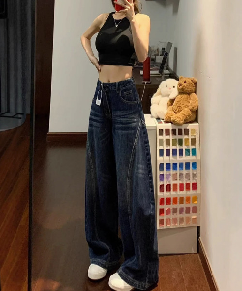 VIVID LADY(ビビッドレディー)の「カーブ ワイドデニムパンツ(デニムパンツ・レディース・ブルー・MEDIUM/LARGE/SMALL)」の3枚目の写真