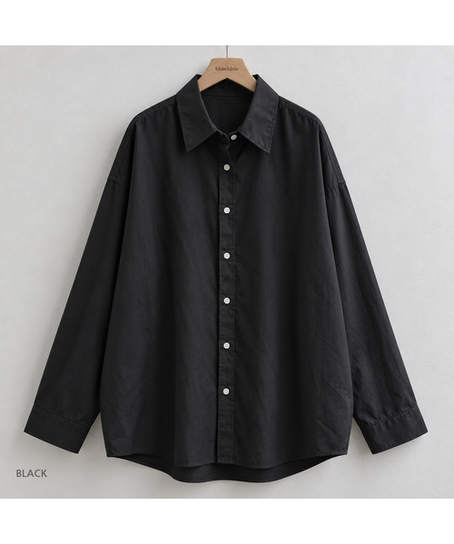 BBAEBBAE(ペッペ)の「襟付きエッセンシャルデイリー ルーズフィットシャツ 4カラー(シャツ/ブラウス・レディース・ブルー/ピンク/ホワイト/ブラック・FREE)」の2枚目の写真