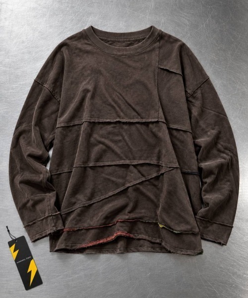 KAMINARI_TOKIO（カミナリトキオ）の「ムラ染裏毛切替プルオーバー（Tシャツ/カットソー・レディース・ブラウン/ブラック・FREE）」の13枚目の写真