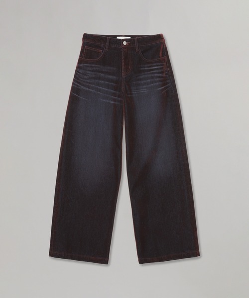 forget-me-nots(フォーゲットミーノッツ)の「FLOCKED DENIM PANTS FMN-26AW-PT002(その他パンツ・レディース・カーキ/バーガンディー・SMALL/MEDIUM)」の2枚目の写真