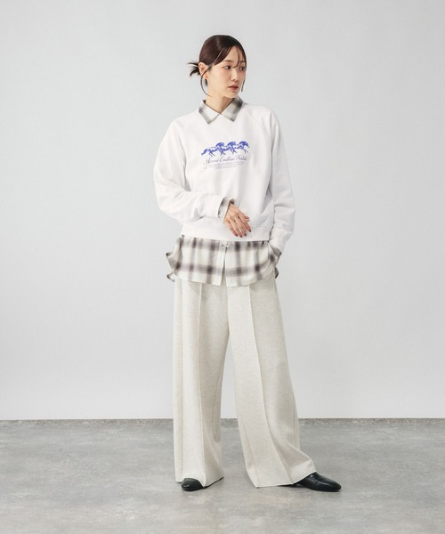 GLOBAL WORK(グローバルワーク)の「乾きやすいコンパクトスウェット/1066942(スウェット・レディース・ワインレッド/ネイビー/ライトグレー/ホワイト・MEDIUM/LARGE)」の10枚目の写真