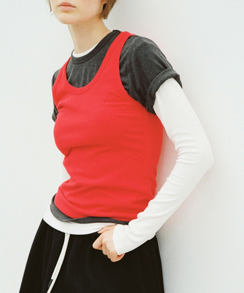 ONIT（オニット）の「Plus by ONIT/オニット SLOBE別注 3セットカットソー 26AW-SL05 【洗濯機使用可能】（Tシャツ/カットソー・レディース・サックスブルー/レッド・FREE）」の2枚目の写真