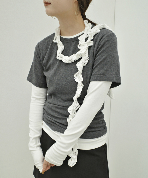ONIT（オニット）の「Plus by ONIT/オニット SLOBE別注 3セットカットソー 26AW-SL05 【洗濯機使用可能】（Tシャツ/カットソー・レディース・サックスブルー/レッド・FREE）」の19枚目の写真