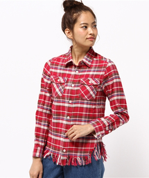 X-girl | BROKEN PLAID SHIRT /シャツ/チェック/ボヘミアン/長袖/羽織り(シャツ/ブラウス)