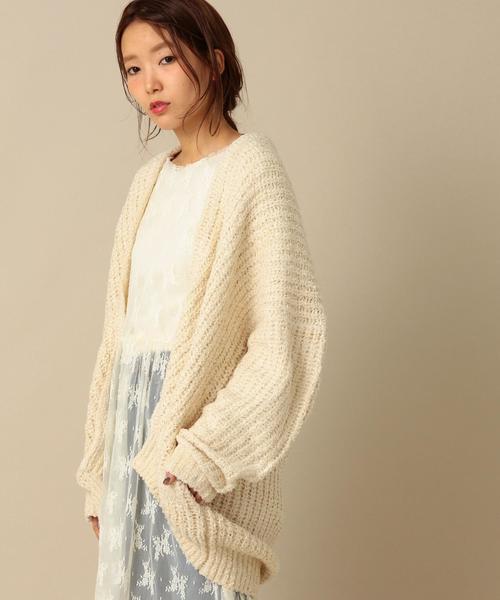 Another Edition（アナザーエディション）の「【一部WEB店舗限定】ワイドニットカーディガン/AEMFC AC/NY WIDE CGN◆（カーディガン/ボレロ・レディース・ホワイト/ベージュ/ライトピンク・ﾌﾘ-）」の2枚目の写真