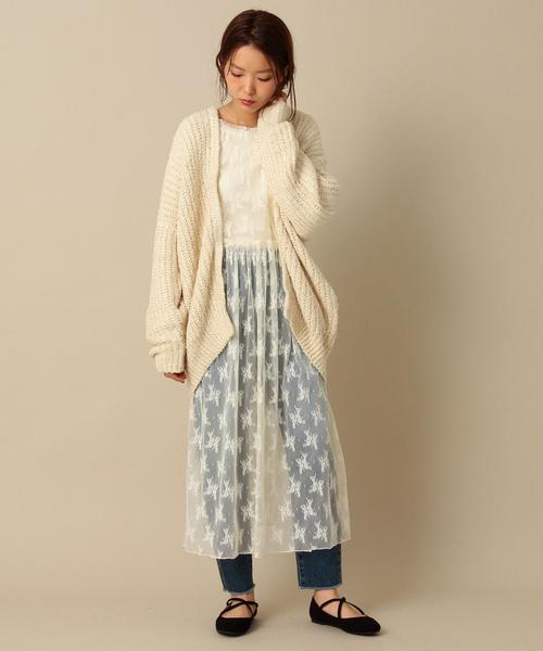 Another Edition（アナザーエディション）の「【一部WEB店舗限定】ワイドニットカーディガン/AEMFC AC/NY WIDE CGN◆（カーディガン/ボレロ・レディース・ホワイト/ベージュ/ライトピンク・ﾌﾘ-）」の5枚目の写真