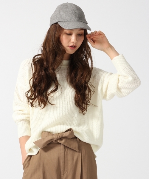 GLOBAL WORK(グローバルワーク)の「7ゲージイタリアアゼニットプルオーバー長袖/719687(ニット/セーター・レディース・ブラック/ホワイト/ブラウン/ライトグレー/ワインレッド・SMALL/LARGE/MEDIUM)」の1枚目の写真