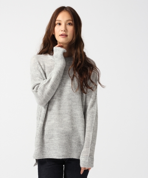 GLOBAL WORK(グローバルワーク)の「7ゲージイタリアアゼニットプルオーバー長袖/719687(ニット/セーター・レディース・ブラック/ホワイト/ブラウン/ライトグレー/ワインレッド・SMALL/LARGE/MEDIUM)」の3枚目の写真