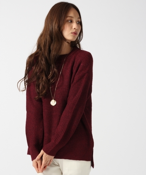 GLOBAL WORK(グローバルワーク)の「7ゲージイタリアアゼニットプルオーバー長袖/719687(ニット/セーター・レディース・ブラック/ホワイト/ブラウン/ライトグレー/ワインレッド・SMALL/LARGE/MEDIUM)」の5枚目の写真