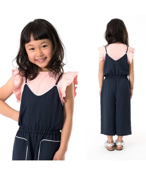 apres les cours（アプレレクール）の「袖フリルＴシャツ（Tシャツ/カットソー・キッズ・ミント/ネイビー/オフホワイト/グレー/オリーブ/ピンク・140/110/130/90/80/100/120）」の11枚目の写真