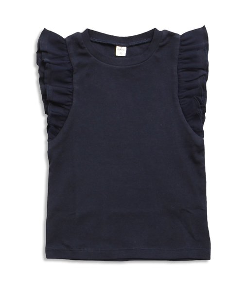 apres les cours（アプレレクール）の「袖フリルＴシャツ（Tシャツ/カットソー・キッズ・ミント/ネイビー/オフホワイト/グレー/オリーブ/ピンク・140/110/130/90/80/100/120）」の12枚目の写真