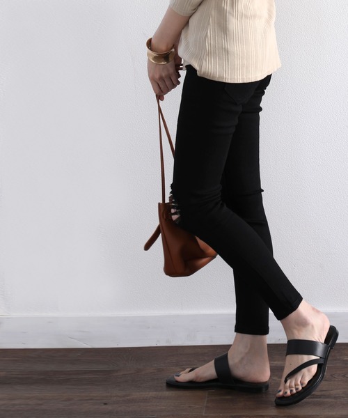 classicalelf（クラシカルエルフ）の「ダメージスキニーデニムパンツ（フルレングス）（デニムパンツ・レディース・サックスブルー/インディゴブルー/ブラック・73/58/61/70/67/76/64）」の5枚目の写真