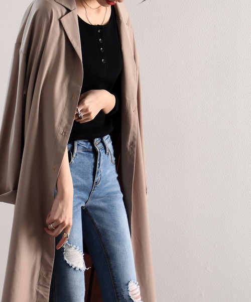 classicalelf（クラシカルエルフ）の「ダメージスキニーデニムパンツ（フルレングス）（デニムパンツ・レディース・サックスブルー/インディゴブルー/ブラック・73/58/61/70/67/76/64）」の10枚目の写真