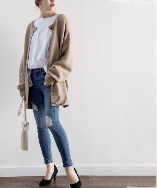 classicalelf（クラシカルエルフ）の「ダメージスキニーデニムパンツ（フルレングス）（デニムパンツ・レディース・サックスブルー/インディゴブルー/ブラック・73/58/61/70/67/76/64）」の20枚目の写真