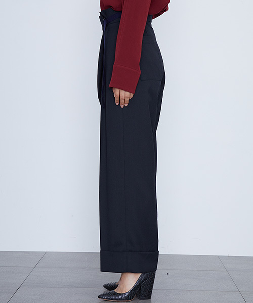 STUDIOUS（ステュディオス）の「【STUDIOUS】クラウンワイドパンツ（その他パンツ・レディース・ブラック/ベージュ・1/0）」の6枚目の写真