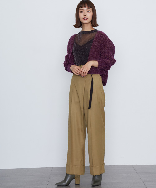 STUDIOUS（ステュディオス）の「【STUDIOUS】クラウンワイドパンツ（その他パンツ・レディース・ブラック/ベージュ・1/0）」の13枚目の写真