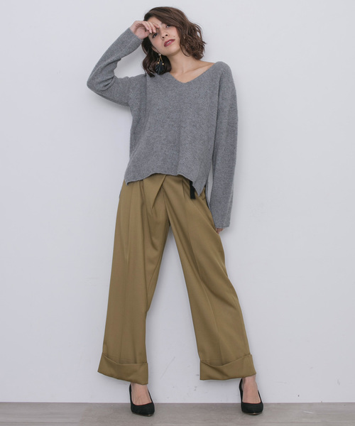 STUDIOUS（ステュディオス）の「【STUDIOUS】クラウンワイドパンツ（その他パンツ・レディース・ブラック/ベージュ・1/0）」の14枚目の写真