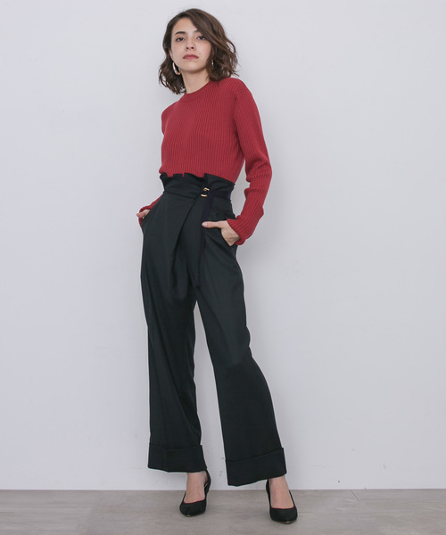 STUDIOUS（ステュディオス）の「【STUDIOUS】クラウンワイドパンツ（その他パンツ・レディース・ブラック/ベージュ・1/0）」の15枚目の写真