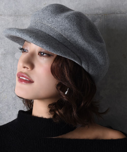 amorous insense（アモラスインセンス）の「[ウール100％]変形キャスケット（キャスケット・レディース・チャコールグレー/ブラック/グレー・ﾌﾘ-）」の3枚目の写真