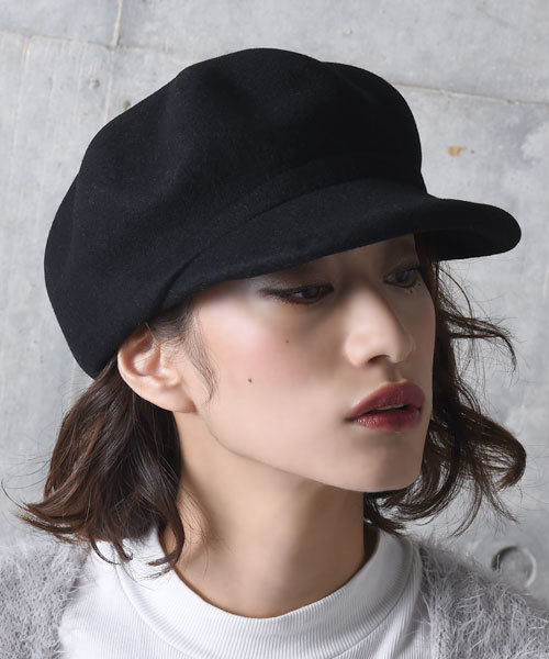 amorous insense（アモラスインセンス）の「[ウール100％]変形キャスケット（キャスケット・レディース・チャコールグレー/ブラック/グレー・ﾌﾘ-）」の2枚目の写真