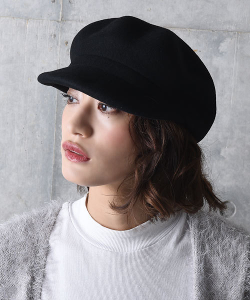 amorous insense（アモラスインセンス）の「[ウール100％]変形キャスケット（キャスケット・レディース・チャコールグレー/ブラック/グレー・ﾌﾘ-）」の4枚目の写真