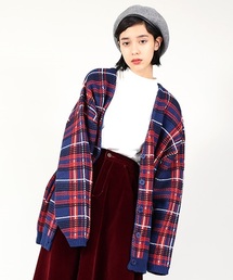 PUNYUS | チェックビッグカーディガン(カーディガン/ボレロ)