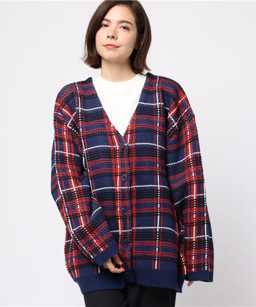 PUNYUS（プニュズ）の「チェックビッグカーディガン（カーディガン