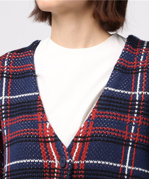 【45rpm/45DASH】タータンチェック変形ボレロ　カーディガン　3 45rpm/45DASH】タータンチェック変形ボレロ カーディガン 3 45rpm