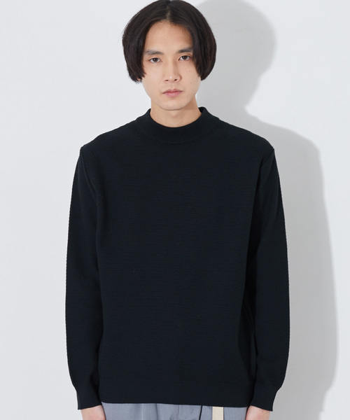 STUDIOUS（ステュディオス）の「【STUDIOUS】リンクスモックネックニットTシャツ（ニット/セーター・メンズ・ホワイト/ブラック/ベージュ・1/2/3）」の13枚目の写真